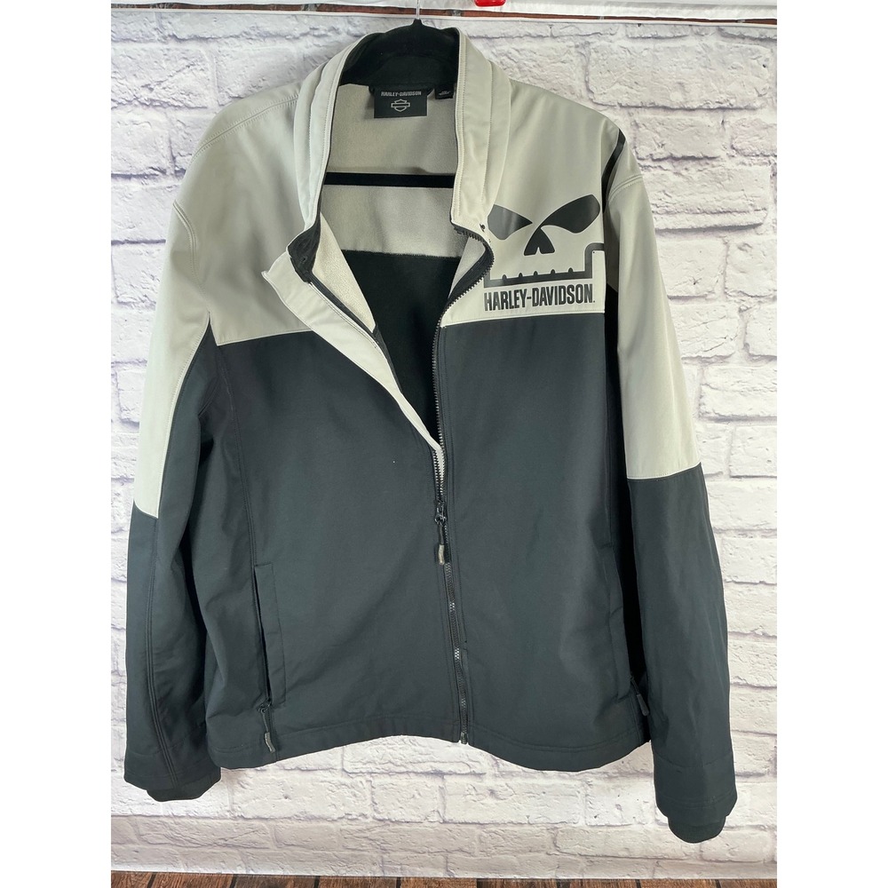 Harley-Davidson Willie G Skull Softshell Jacket Gray Black Reflective Mens 2XL